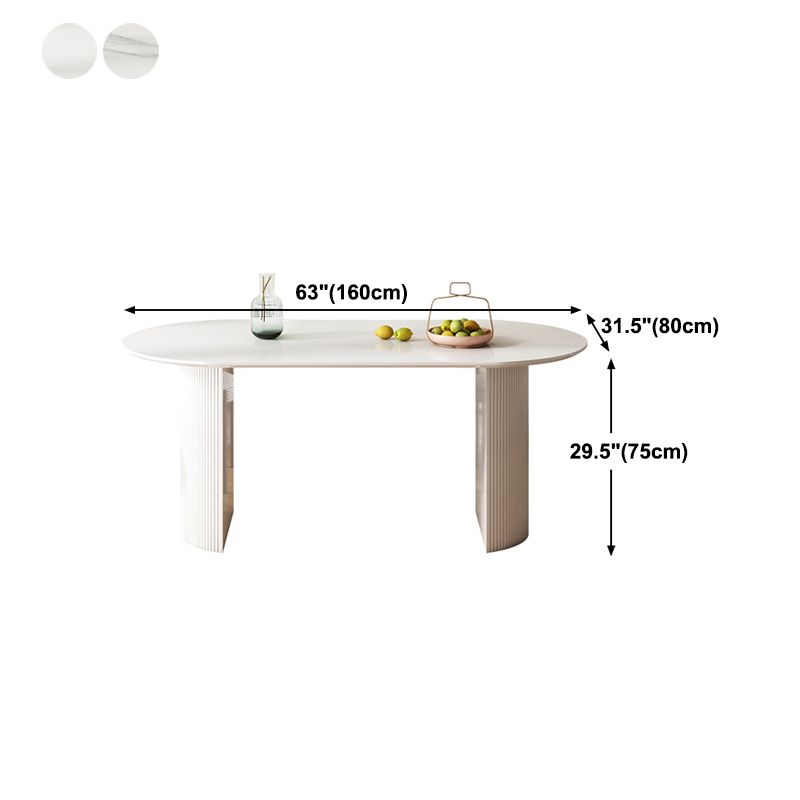 Table à manger de ton blanc, Table à Double guéridon simple pour salle à manger
