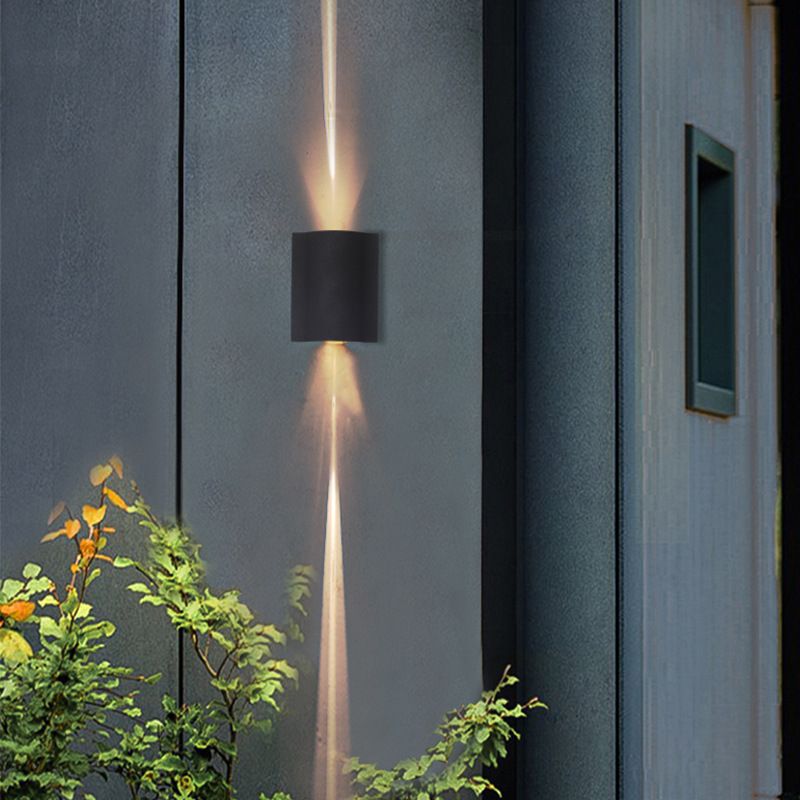 Black Rectangular LED Outdoor Wall Lamp in Modern Creative Style Aluminium Waterproof Wall Light