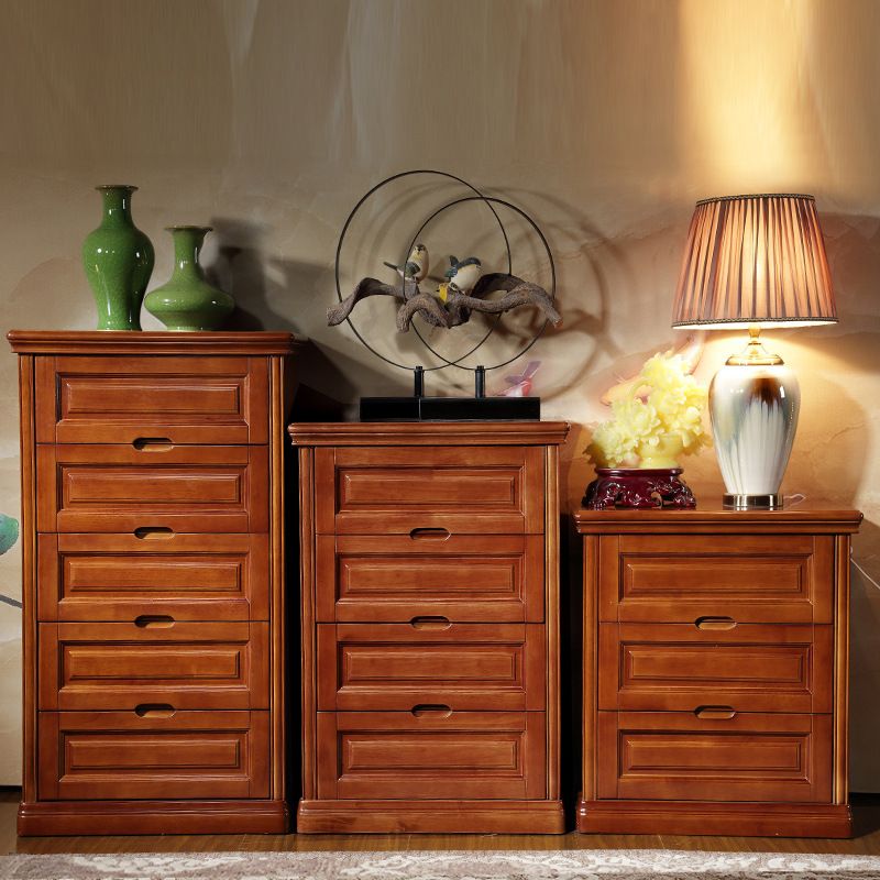 Rectangle Wood Side Cabinet Soft Close Drawers Storage Cabinet