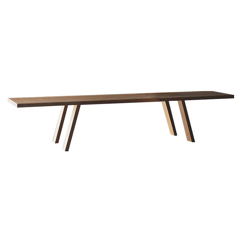 Rectangle 4 Legs Industrial Table Solid Wood Fixed Table for Dining Room