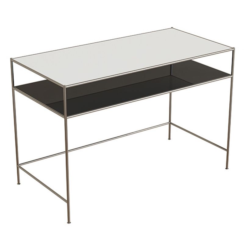 Modern Tempered Glass Desk Living Room Study Writing Desk, 47.2''L x 23.6''W