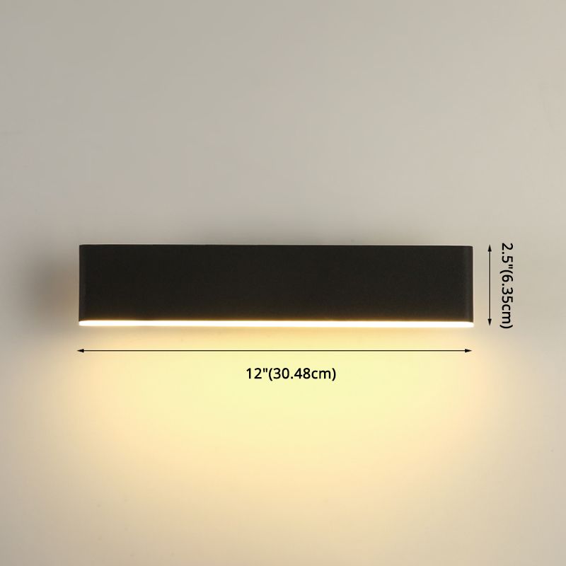 Modern Minimalist Style Rectangle Wall Mounted Light Fixture Metal 1 Light Wall Mounted Lighting for Bedroom