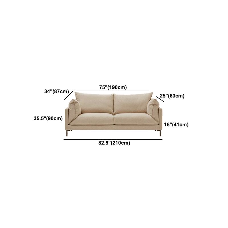 Modern Sofa with 2 Pillows Standard Pillow Top Arm Fabric Sofa