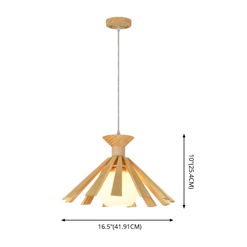 Luz colgante de madera beige lámpara colgante de techo de restaurante nórdico nórdico 1 lámpara de techo de restaurante ligero
