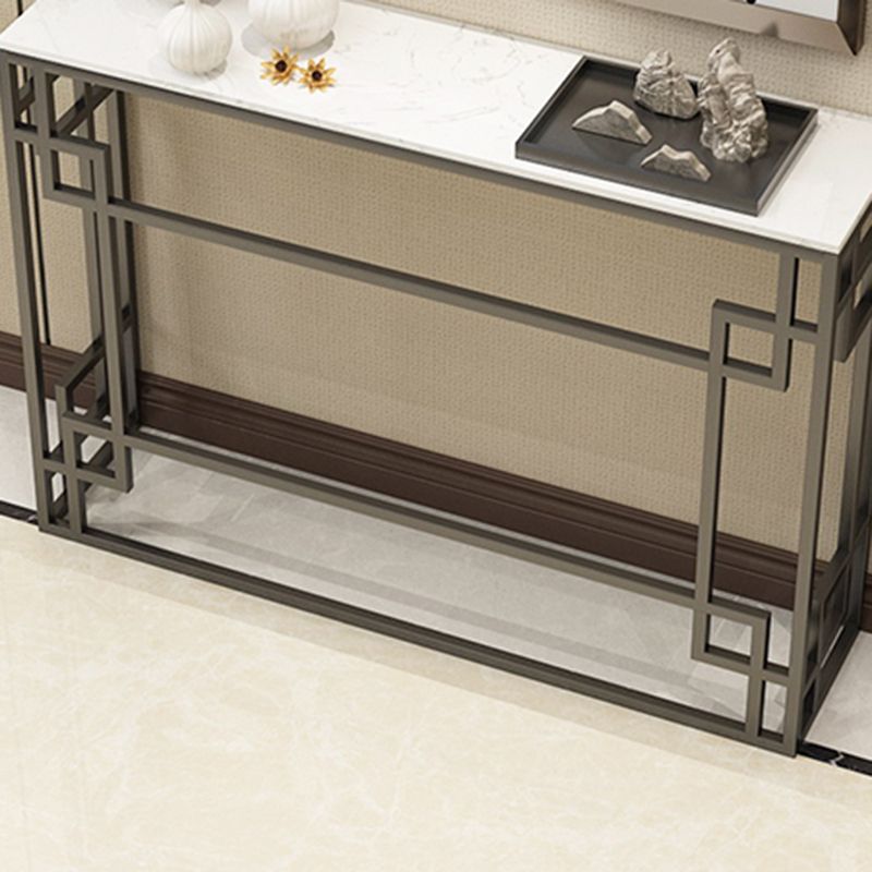 Modern Sofa Console Table Antique Finish Console Accent Table in Marble