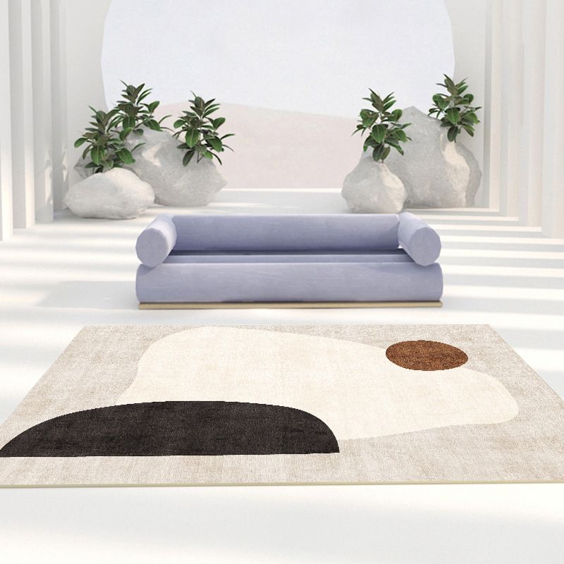 Color Block Indoor Carpet Polyester Area Rug Non-Slip Backing Rug for Home Decor