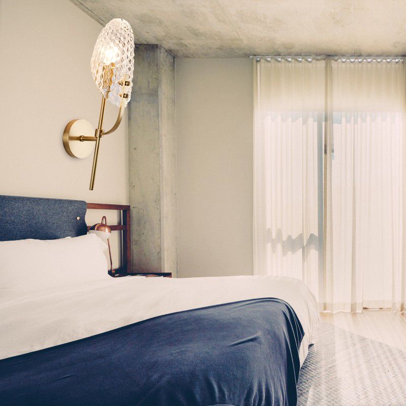Lampada a parete ombra smussata Modern Crystal 1 Light Brass Wall Sconce Light per il corridoio