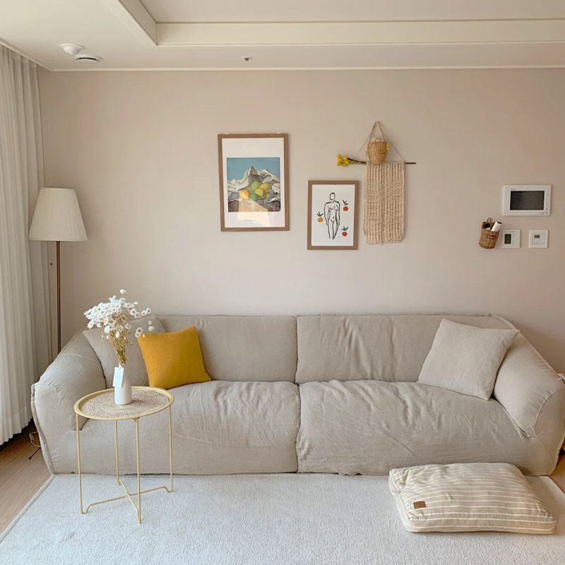 Divano moderno di lino da 38,5 "W divano braccio top cuscino per soggiorno