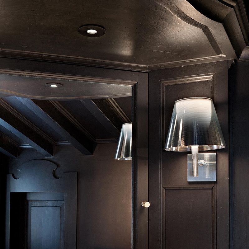 1 Light Wall Armed Sconce in Chrome Minimalist Wall Light with Standard Shade