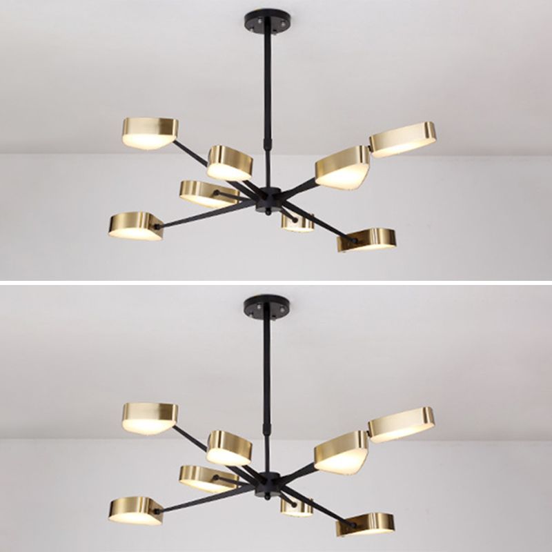 Moderno lampada lampadario triangolare in metallo soggiorno lampadario a pendente a led in oro