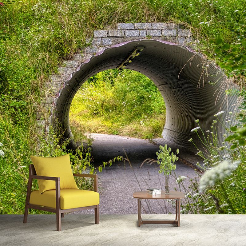 Soft Color 3D Art Illusion Mural Wallpaper Moisture Resistant for Bedroom