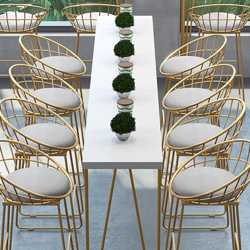 Glam 1/5/9 Pieces Counter Height Set Rectangle White Legs Indoor Pub Dining Set