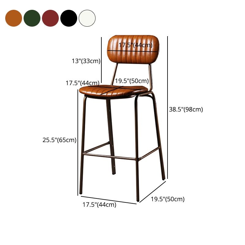 Taburete de bar de cuero envejecido rectangular acolchado Taburete alto industrial para interiores