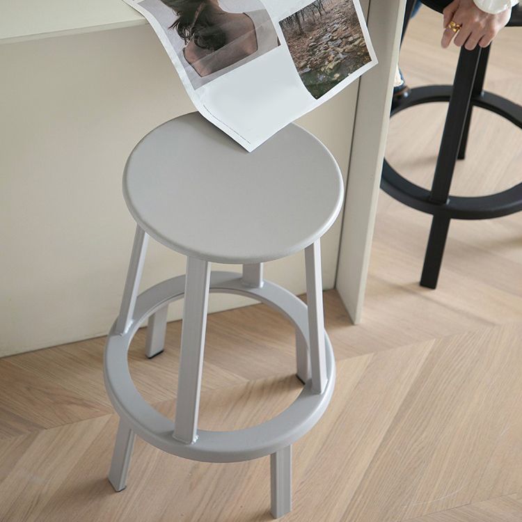 Contemporary Metal Legs Bar Stools Indoor Backless Bar Stool