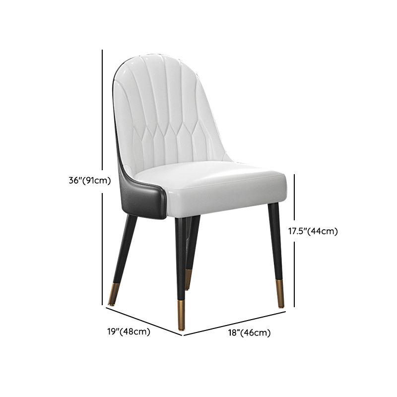 Glam Dinette Set for Dining Room 1/4/6/7 Pieces Glossy White Dining Table Set