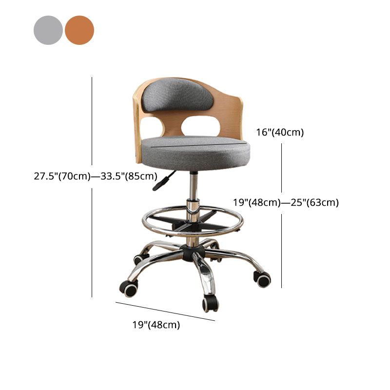 Industrial Style Bar-stool Round Seat with Adjustable Height Barstool for Kitchen