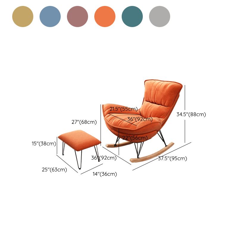 Modern Style Nursery Rocking Chair Indoor Sofa Rocking Chair with Cushion and Ottoman