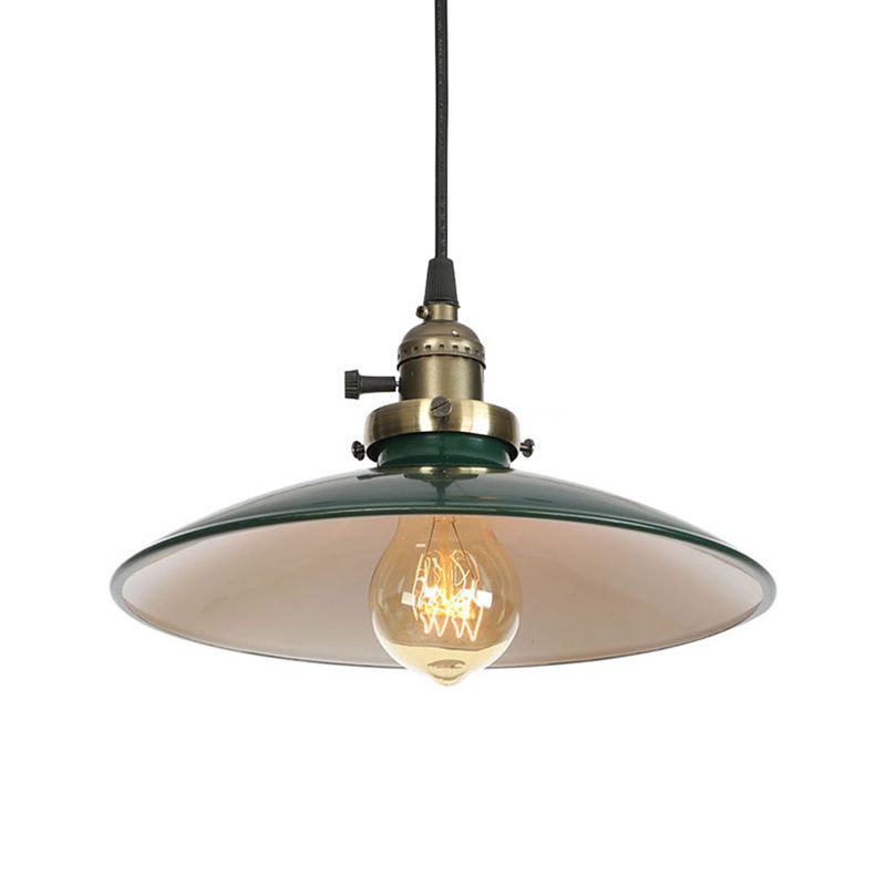 Loft Style Pendant Light Fixture 1-Light Metal Suspension Lamp with Rotary Switch