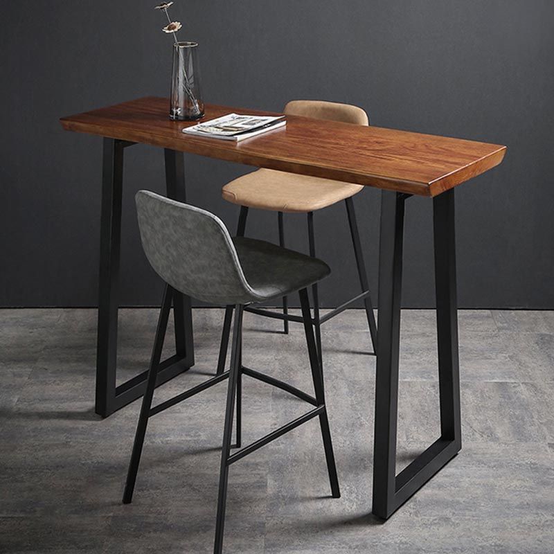 Modern Bar Table Set 1/2/3 Pcs Solid Wood Bar Table with Upholstered Bar Stools