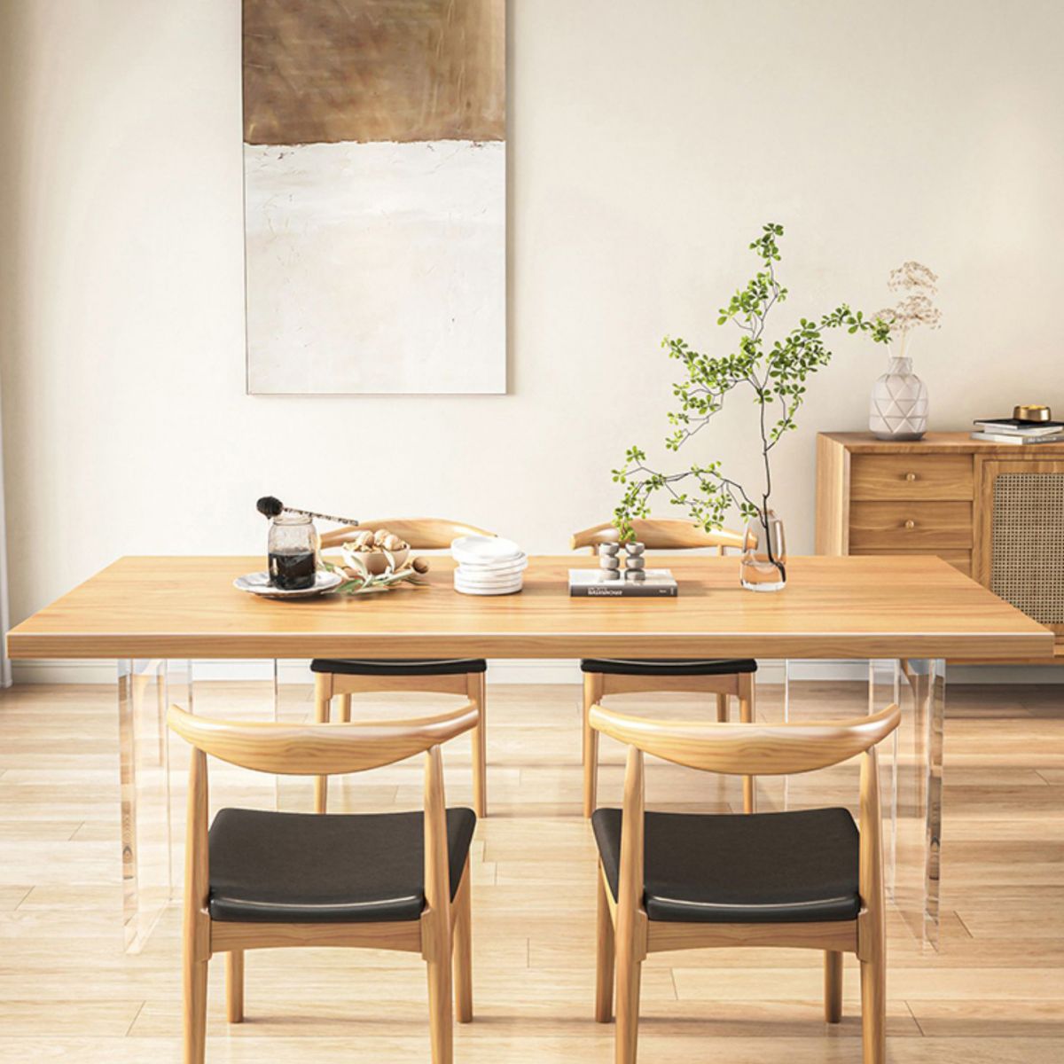 Industrial Double Pedestal Dining Table Pine Table for Dining Room Kitchen