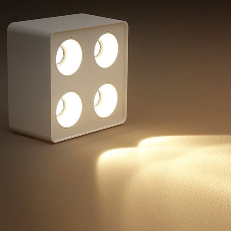 Plafonnier LED de forme carrée, Style Simple et moderne en aluminium, 4 lumières encastrées pour chambre à coucher
