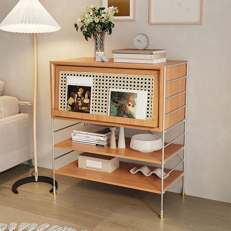 Closed Back Bookcase Modern Style Solid Wood Bookshelf with Shelves