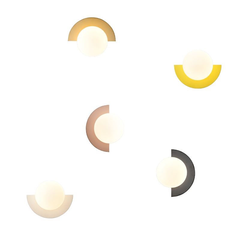 Ball Metal Wall Sconce Modern Nordic Macarons Single Light Wall Mounted Light