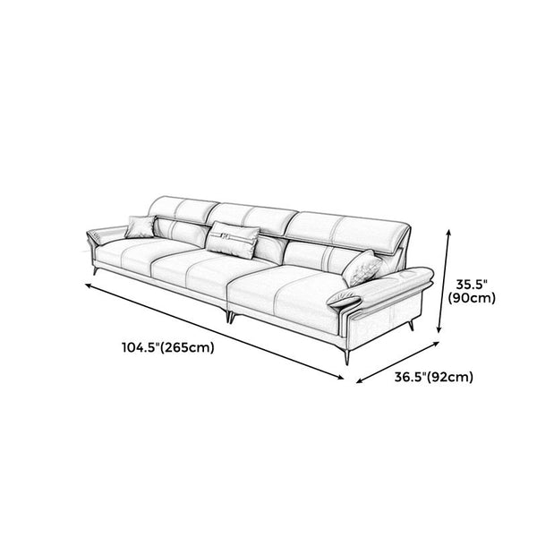 Contemporary Sewn Pillow Back Sofa 35.43"H Pillow Top Arm Sectional