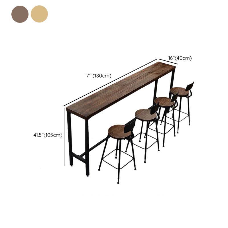 Industrial Indoor Bar Dining Table Metal and Wood Bar Stool Table