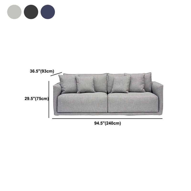 Linen Sofa 36.61" D x 29.53" H Square Arm Sofa for Living Room