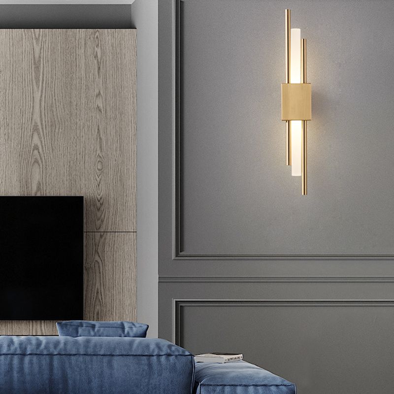 Modern Gold Metal Wall Lighting Fixtures Acrylic Shade Wall Lamp for Bedroom