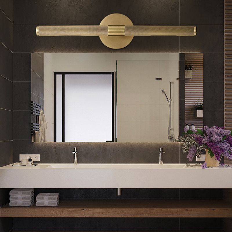 Modern Simple Metal Vanity Light Cylinder Shape 2-Lights for Shower Room