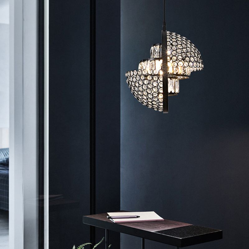 Modern Simplicity Crystal Hanging Lamp Sphere Shape Pendant Light for Living Room