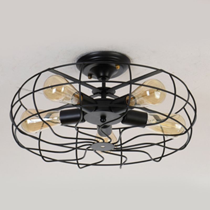 Metal Ceiling Mounted Fixture Industrial Style Ceiling Flush Mount