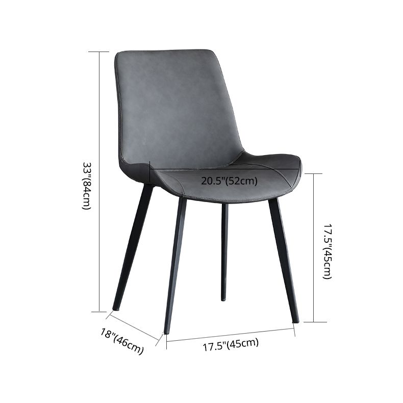 Chaises de salle à manger scandinaves en métal, chaises sans bras à dossier solide pour salle à manger