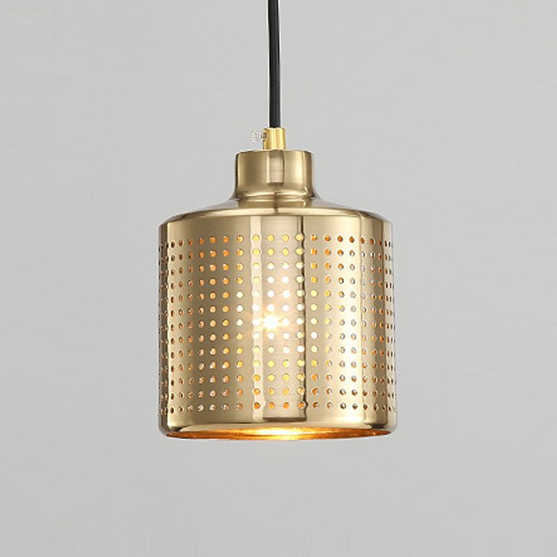 Anhänger Beleuchtungskörper Moderne 1-Licht-Gold-Federlampe mit Metallschatten