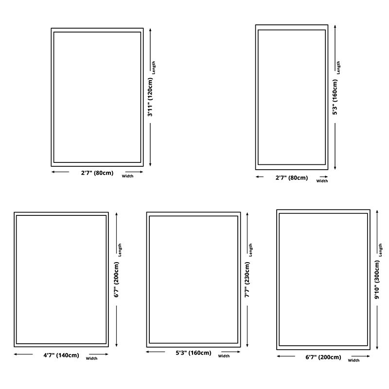 White Line Pattern Area Carpet Modern Polyester Area Rug Non-Slip Backing Rug for Home Decor