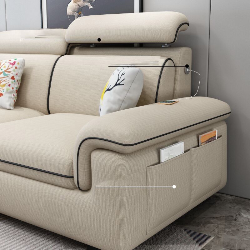 125.98"D x 70.87"W x 35.43"H Pillow Top Arm Sectionals, Modern High Back Sofa with Storage