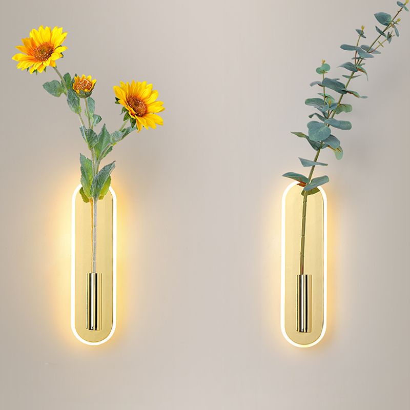 Modernist Gold Wall Sconce LED Minimalism Wall Mounted Light(Without Plant)