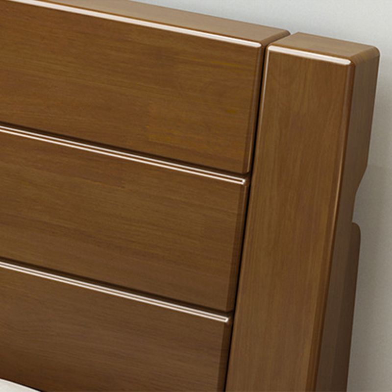 Traditional Pine Wood with HeadboardRectangular Panel Panel Bed