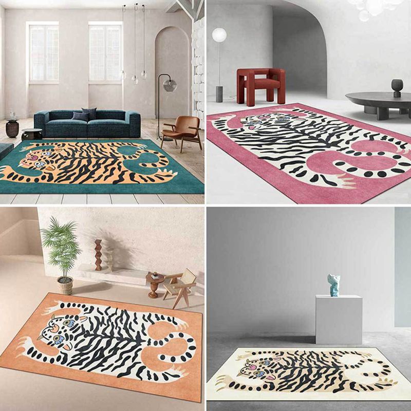 Individuality Animal Print Rug Decorative Modern Indoor Carpet Polyester Friendly Washable Carpet for Living Room