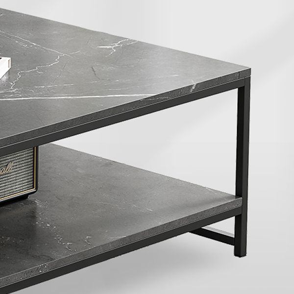 Rectangle Cocktail Table Frame Single Coffee Table with Shelf