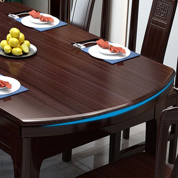 Brown Wood Foldable Dining Table Traditional Kitchen Dinette Table
