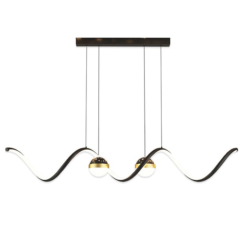 Modern Style Ribbon Shape Island Pendants Metal Pendant Lights for Dining Room