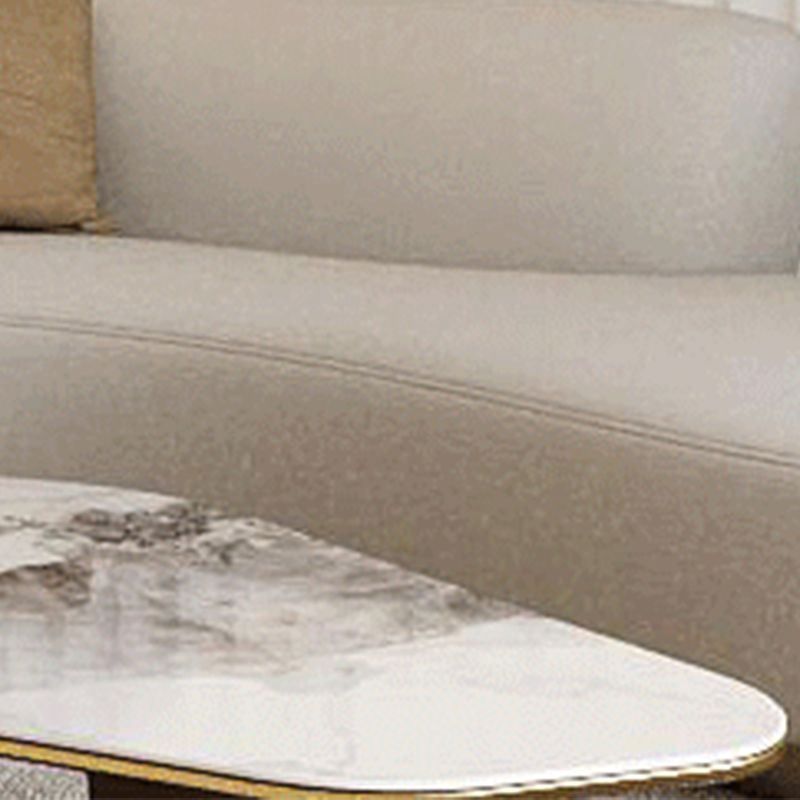 Faux Marble Coffee Table No Distressing Free-Form Single Coffee Table