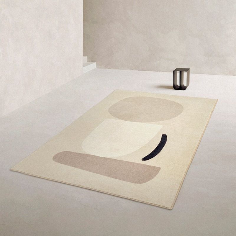 Tapis moderne Beige en Polyester, bloc de couleur, antidérapant, pour l'intérieur, pour la décoration de la maison