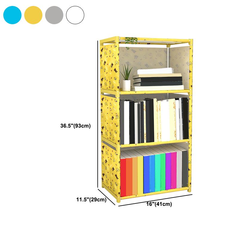Modern Fabrics Bookcase, Geometric Bookshelf for Living Room