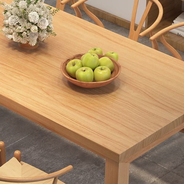 Simplicity Style Dinette Table Rectangle Solid Wood Dinner Table in Natural