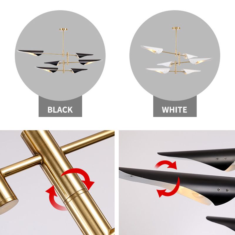 Metal de black metal moderno accesorios de iluminación de sputnik luces colgantes para sala de estar