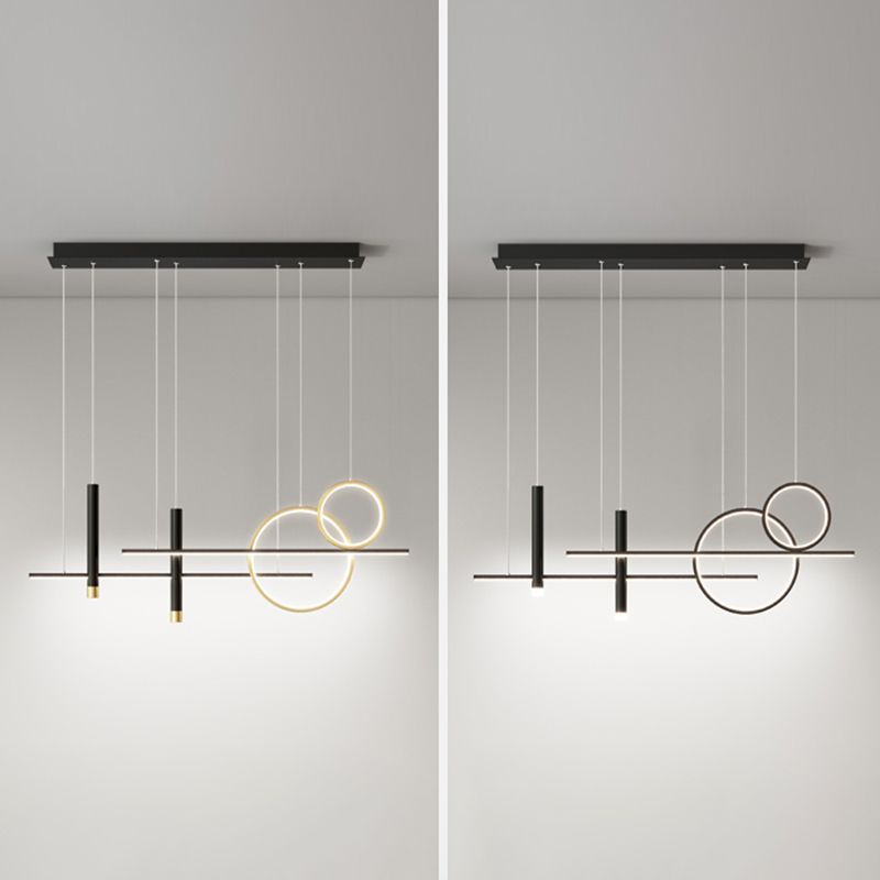 Wrought Iron LED Island Pendant Light in Modern Creative Style Silica Gel Ceiling Light for Dining Room